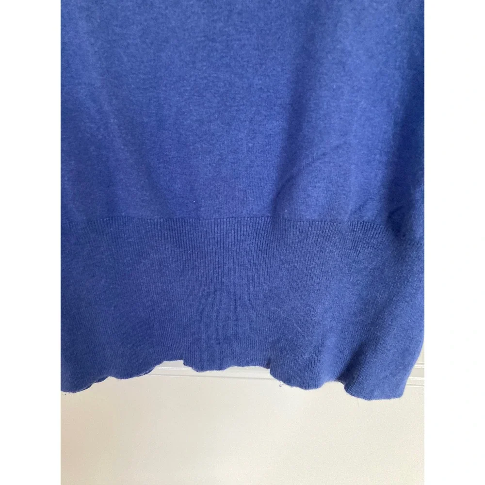 Banana Republic Blue Silk Cotton Cashmere Turtleneck Sweater Womens M 698979-03